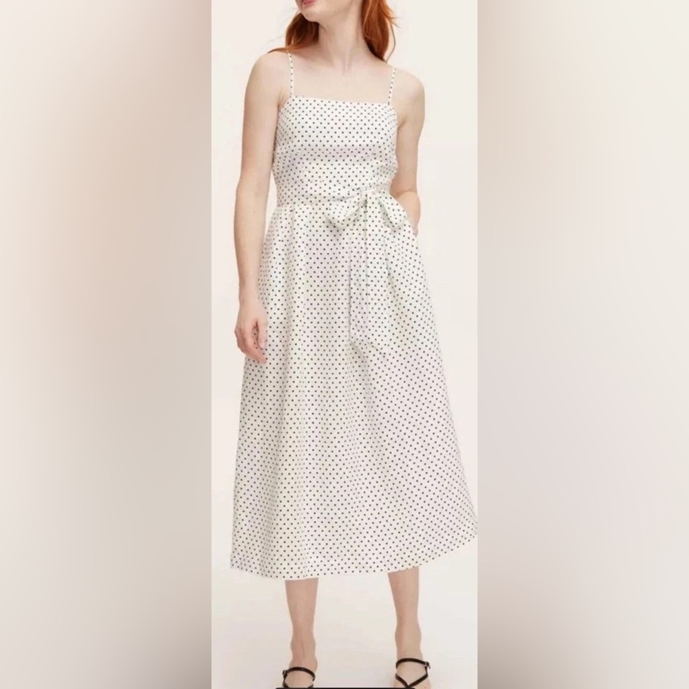 Kate Spade White Dress with Black Polka Dots. Size Small‎